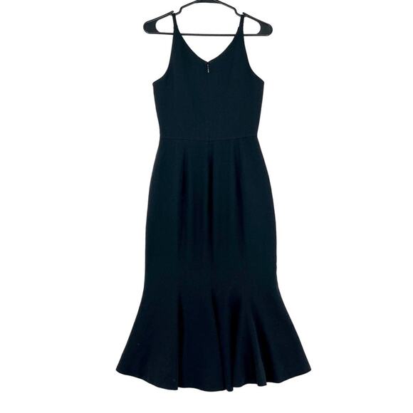 Dress the Population Black Isabelle Deep V-Neck Mermaid Midi Fitted Dress Sz S - Picture 8 of 8